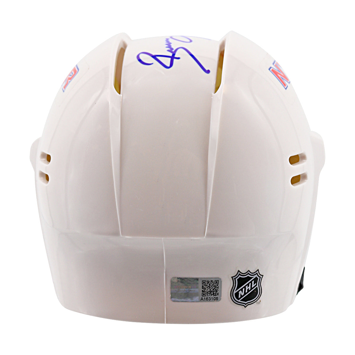 Brian Leetch New York Rangers Signed Inscribed HOF 09 White Mini Helmet