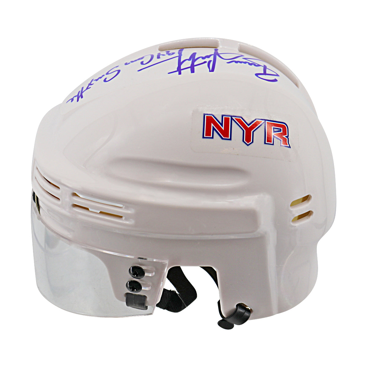 Brian Leetch New York Rangers Signed Inscribed 94 Conn Smythe White Mini Helmet-Powers Sports Memorabilia
