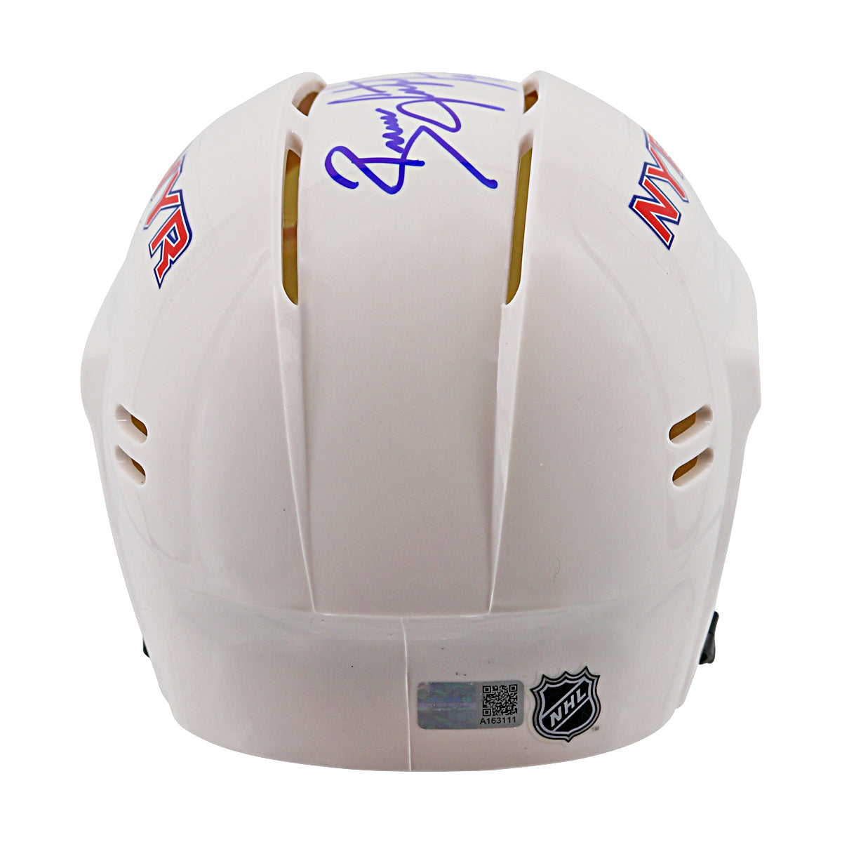 Brian Leetch New York Rangers Signed Inscribed 94 Conn Smythe White Mini Helmet-Powers Sports Memorabilia