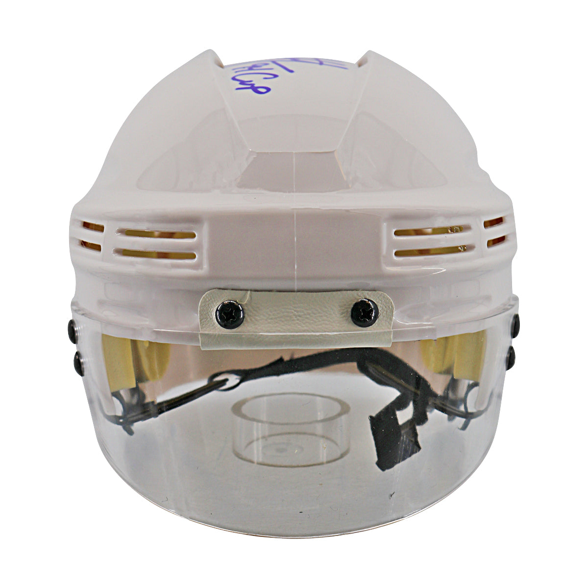 Brian Leetch New York Rangers Signed Inscribed 94 Cup White Mini Helmet-Powers Sports Memorabilia