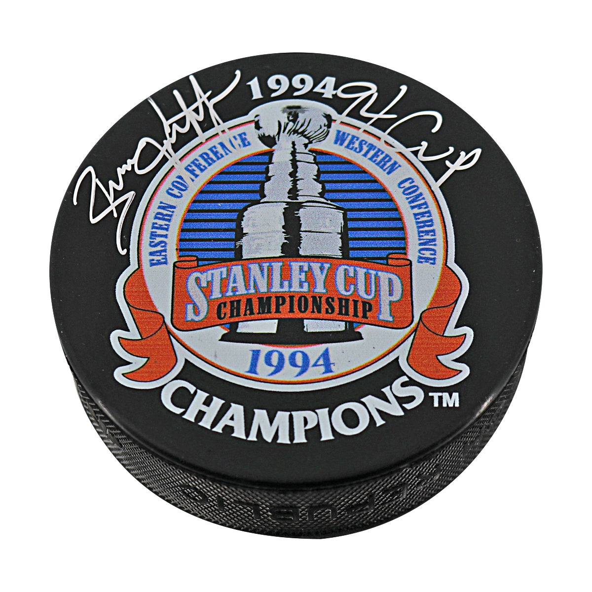 Brian Leetch New York Rangers Signed Inscribed 94 Cup 1994 Stanley Cup Champions Puck