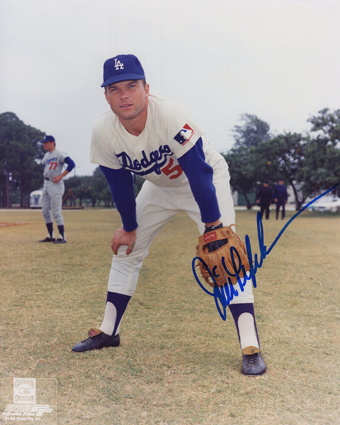 Jim Lefebvre Autographed Los Angeles Dodgers Hands On Knees Pose 8x10 Photo-Powers Sports Memorabilia