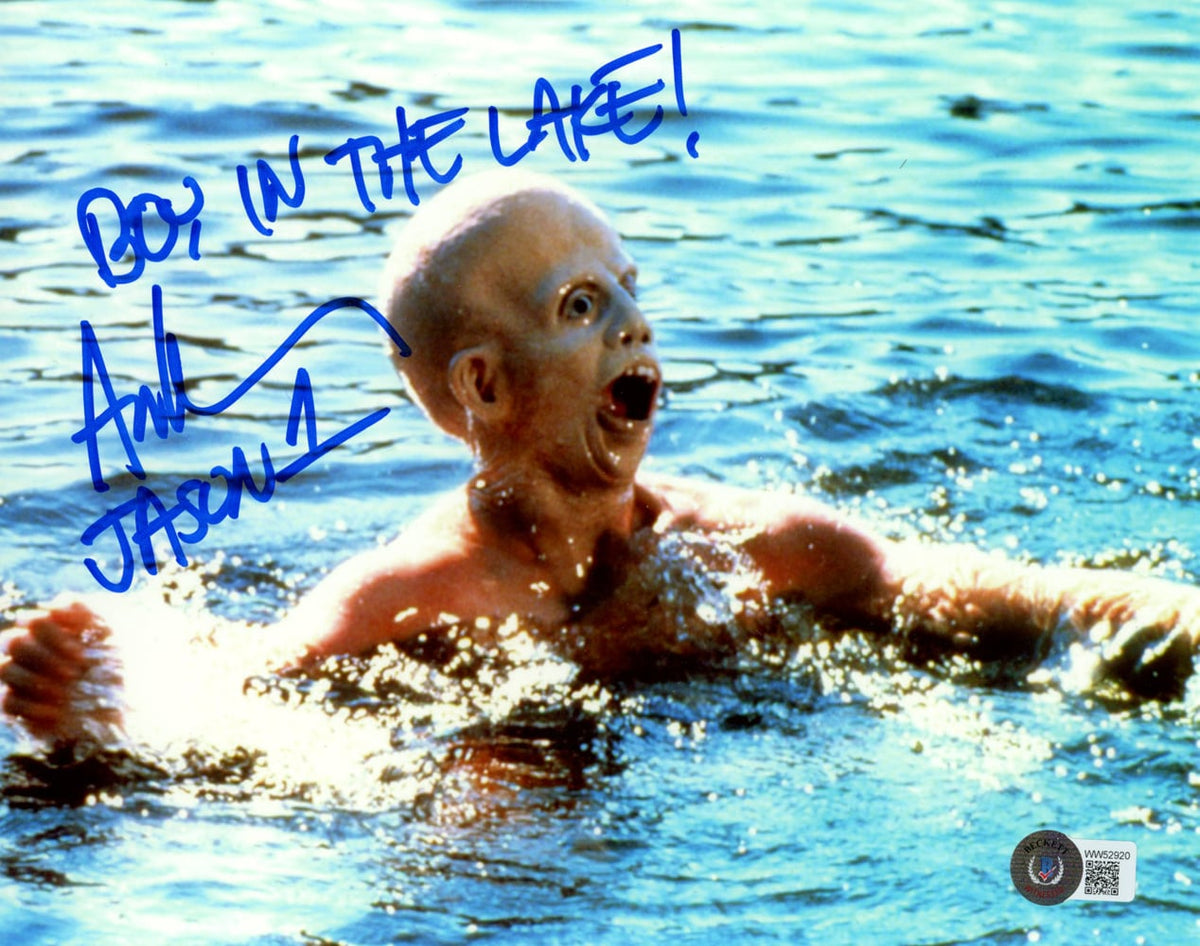 Ari Lehman Signed Friday The 13th 8x10 Photo Jason – Lake Scene – Beckett Authenticated-Powers Sports Memorabilia