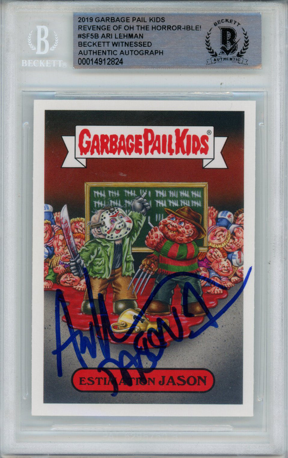 Ari Lehman Signed 2019 Garbage Pail Kids Estimation Jason #SF5B-Powers Sports Memorabilia