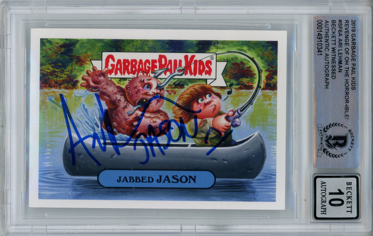 Ari Lehman Signed 2019 Garbage Pail Kids Jabbed Jason #SF6A BAS 10 Slab-Powers Sports Memorabilia