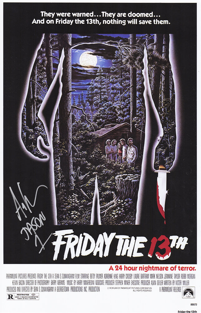 Ari Lehman Autographed 'Friday The 13th' 11x17 Movie Poster with Jason 1-Powers Sports Memorabilia