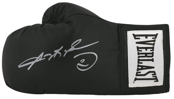 Sugar Ray Leonard Autographed Everlast Black Boxing Glove-Powers Sports Memorabilia