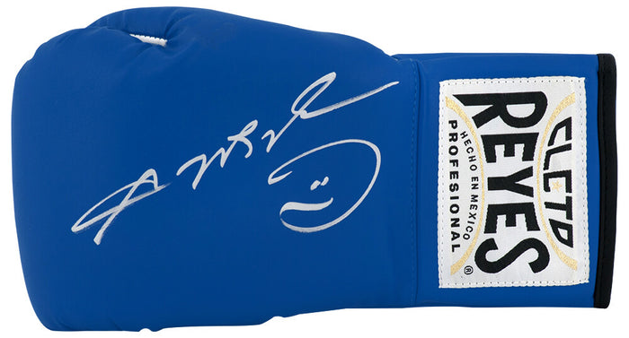 Sugar Ray Leonard Autographed Cleto Reyes Blue Boxing Glove-Powers Sports Memorabilia