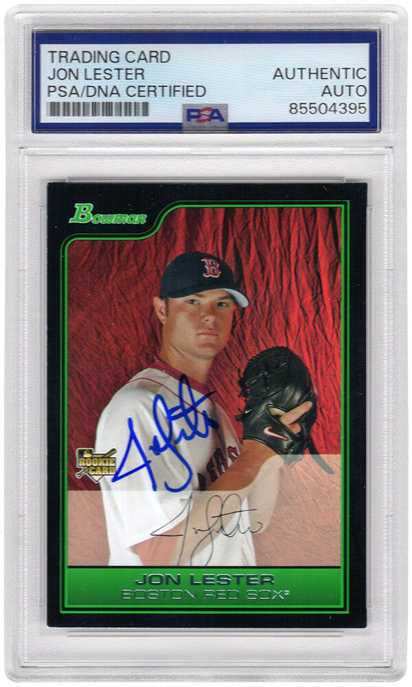 Jon Lester Boston Red Sox Autographed 2006 Bowman Draft Rookie Baseball-Powers Sports Memorabilia