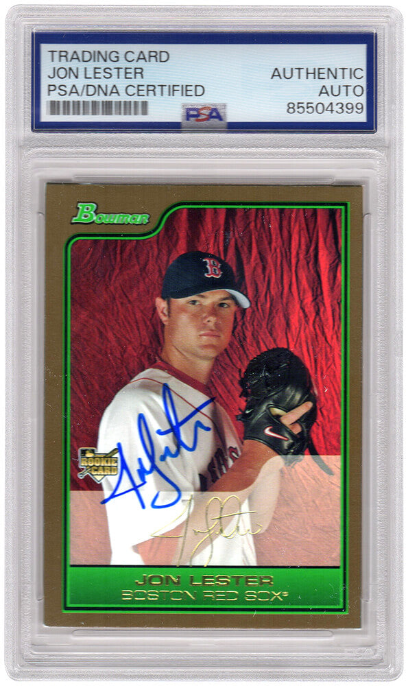 Jon Lester Boston Red Sox Autographed 2006 Bowman Draft Rookie Baseball Red-Powers Sports Memorabilia