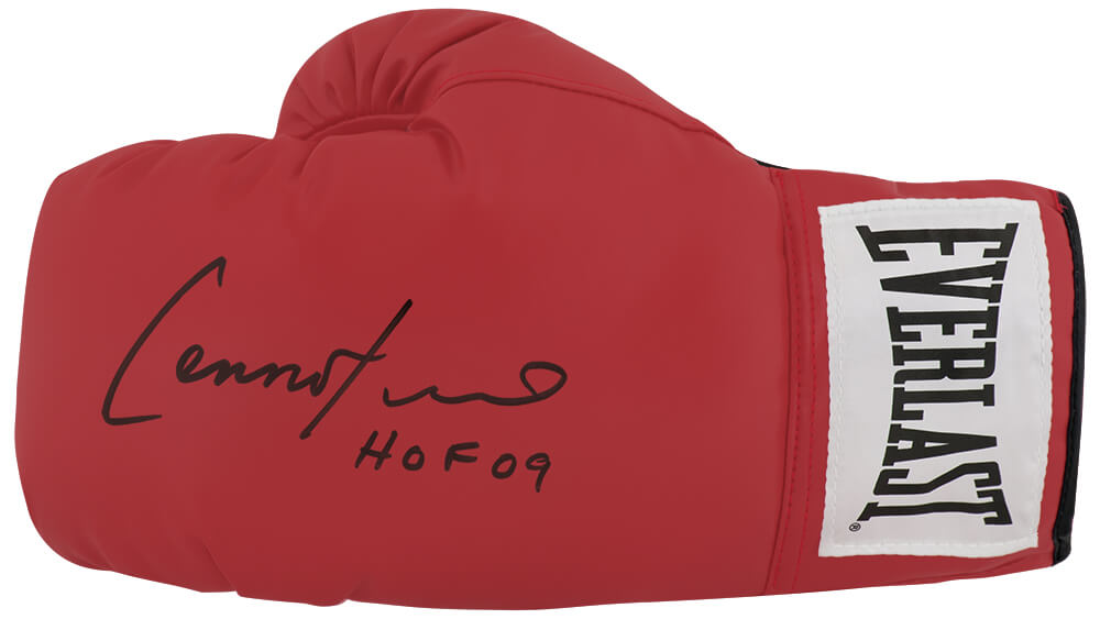 Lennox Lewis Autographed Everlast Red Full Size Boxing Glove with HOF 2009-Powers Sports Memorabilia