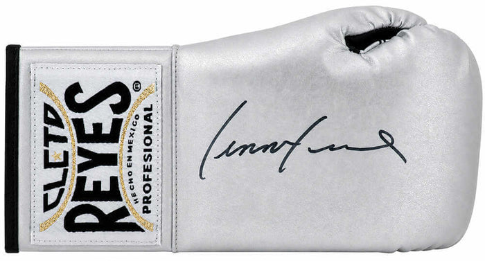 Lennox Lewis Autographed Clete Reyes Silver Boxing Glove-Powers Sports Memorabilia