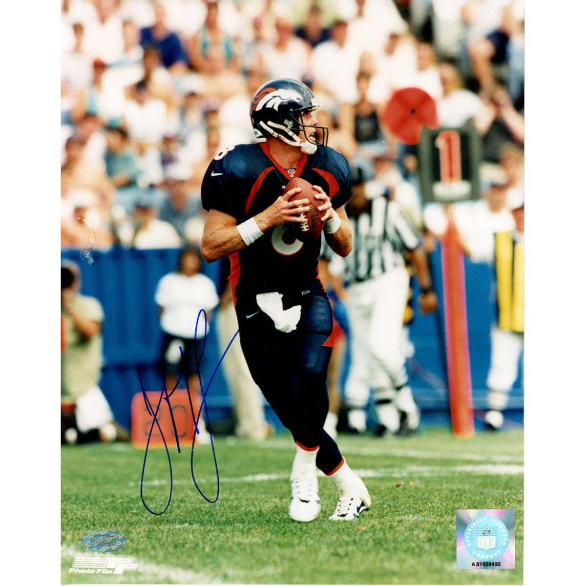 Jeff Lewis Denver Broncos Signed 8x10 Photo - Mounted Memories-Powers Sports Memorabilia