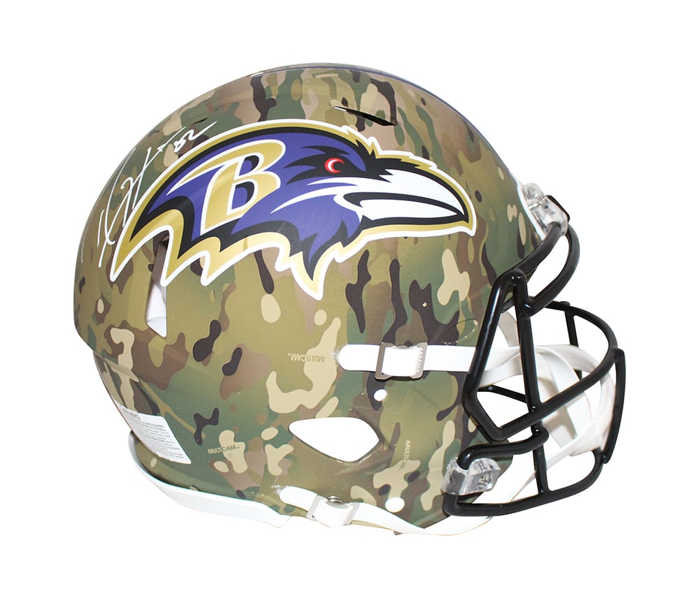 Ray Lewis Signed Baltimore Ravens Authentic Camo Speed Helmet – Beckett Authenticated-Powers Sports Memorabilia