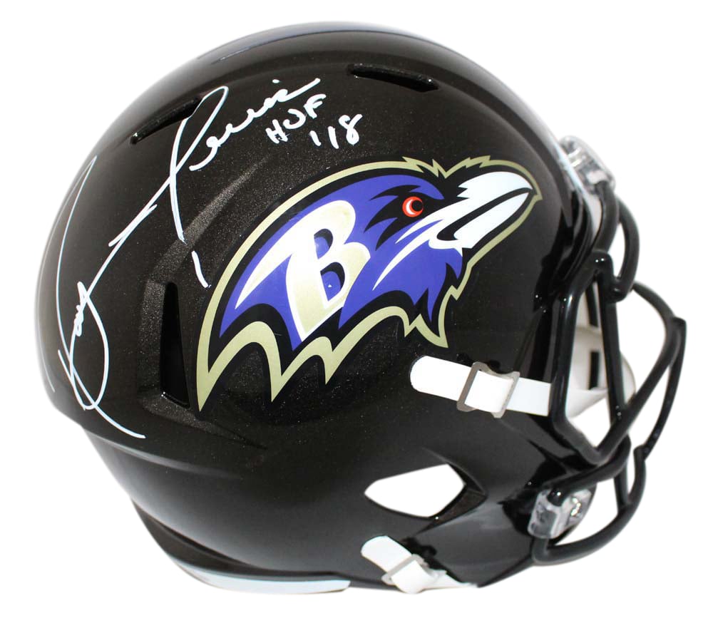 Ray Lewis Baltimore Ravens Speed Replica Signed Helmet HOF JSA-Powers Sports Memorabilia
