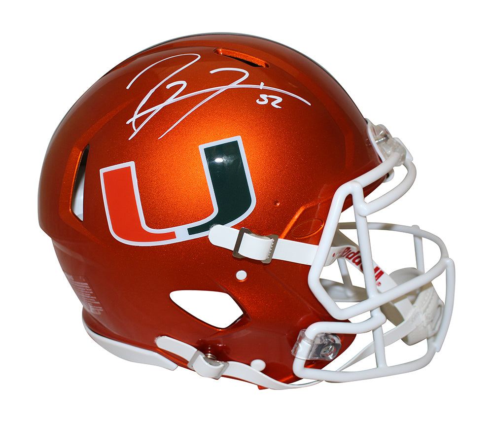 Ray Lewis Miami Hurricanes Signed Full Size Helmet - Authentic Flash Speed Beckett Beckett-Powers Sports Memorabilia