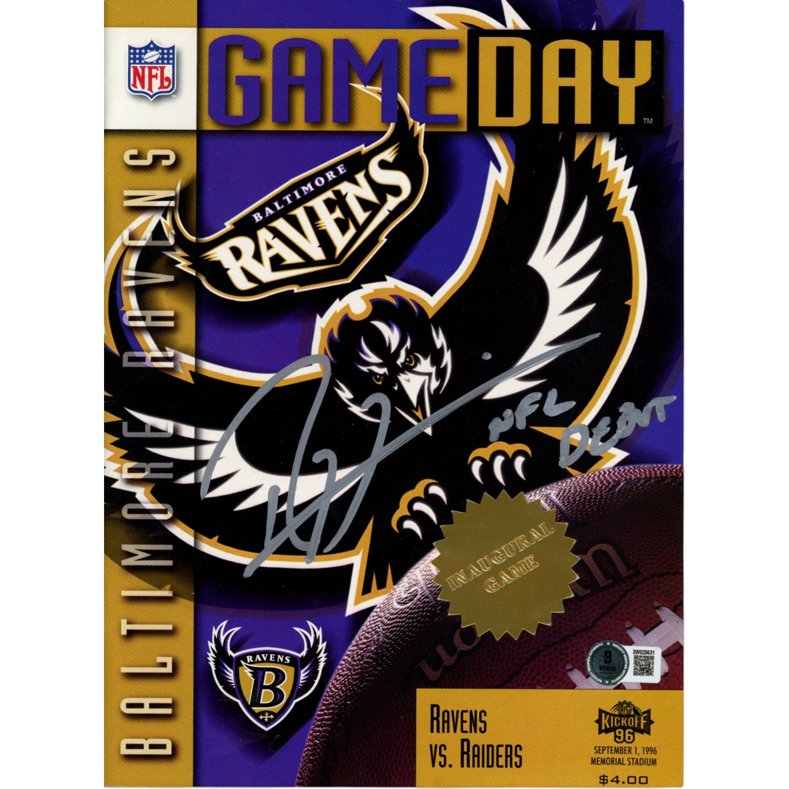 Ray Lewis Baltimore Ravens Gameday Signed Magazine Debut-Powers Sports Memorabilia