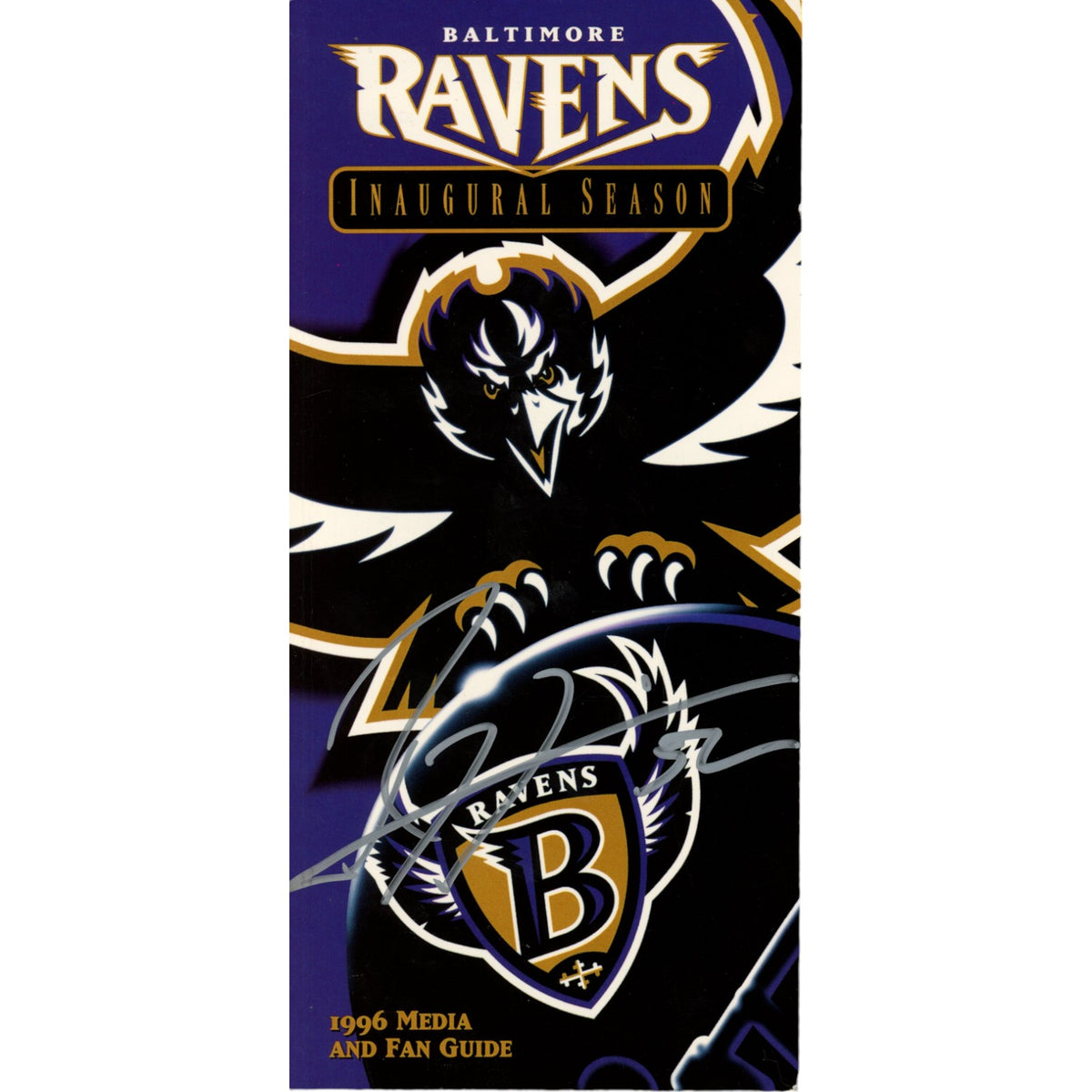 Ray Lewis Baltimore Ravens Signed Mini Helmet - 1996 Media Guide Beckett Beckett-Powers Sports Memorabilia