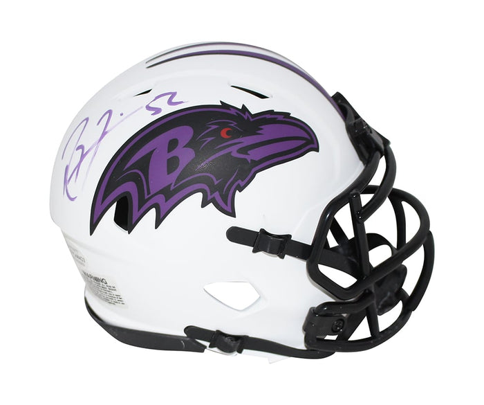 Ray Lewis Signed Baltimore Ravens Lunar Mini Helmet – Beckett Authenticated-Powers Sports Memorabilia