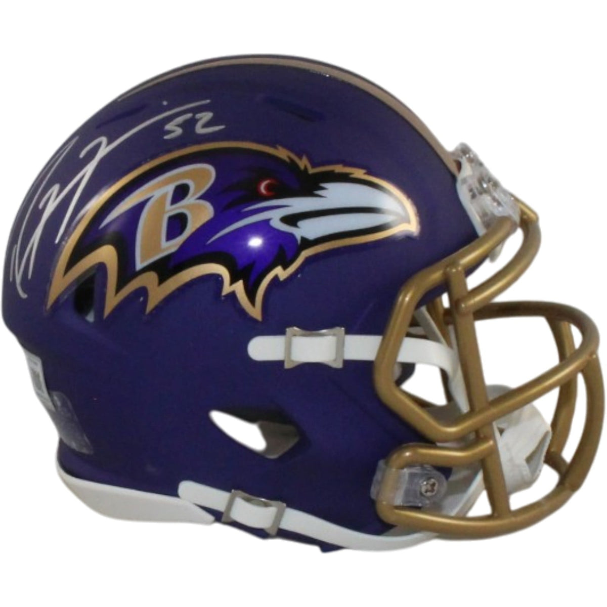 Ray Lewis Signed Baltimore Ravens 2026 ALT #1 Mini Helmet – Beckett Witness Authenticated-Powers Sports Memorabilia