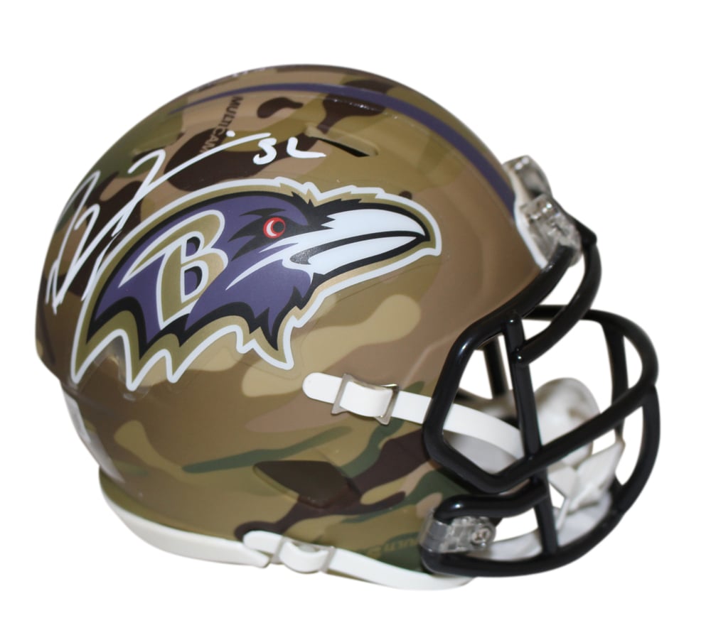 Ray Lewis Signed Baltimore Ravens Camo Speed Mini Helmet – Beckett Authenticated-Powers Sports Memorabilia