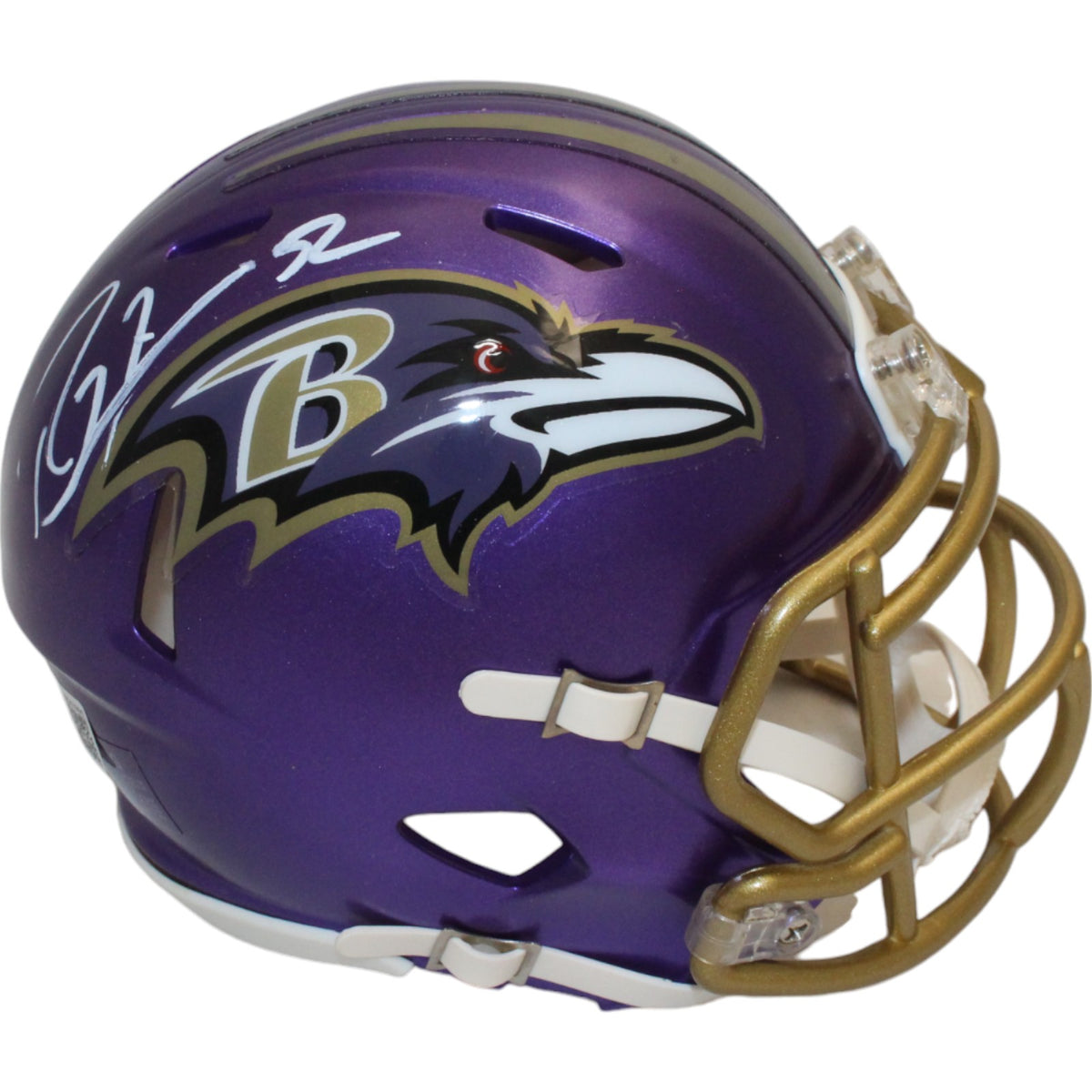 Ray Lewis Baltimore Ravens Signed Mini Helmet - Beckett Beckett-Powers Sports Memorabilia