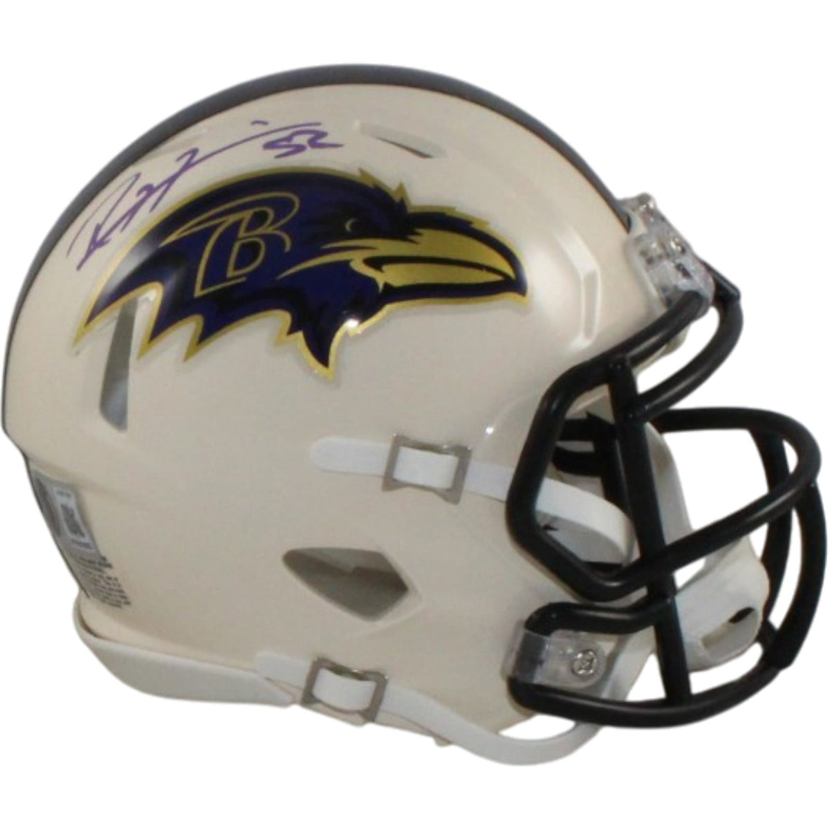 Ray Lewis Signed Baltimore Ravens Retro Mini Helmet – Beckett Witness Authenticated-Powers Sports Memorabilia