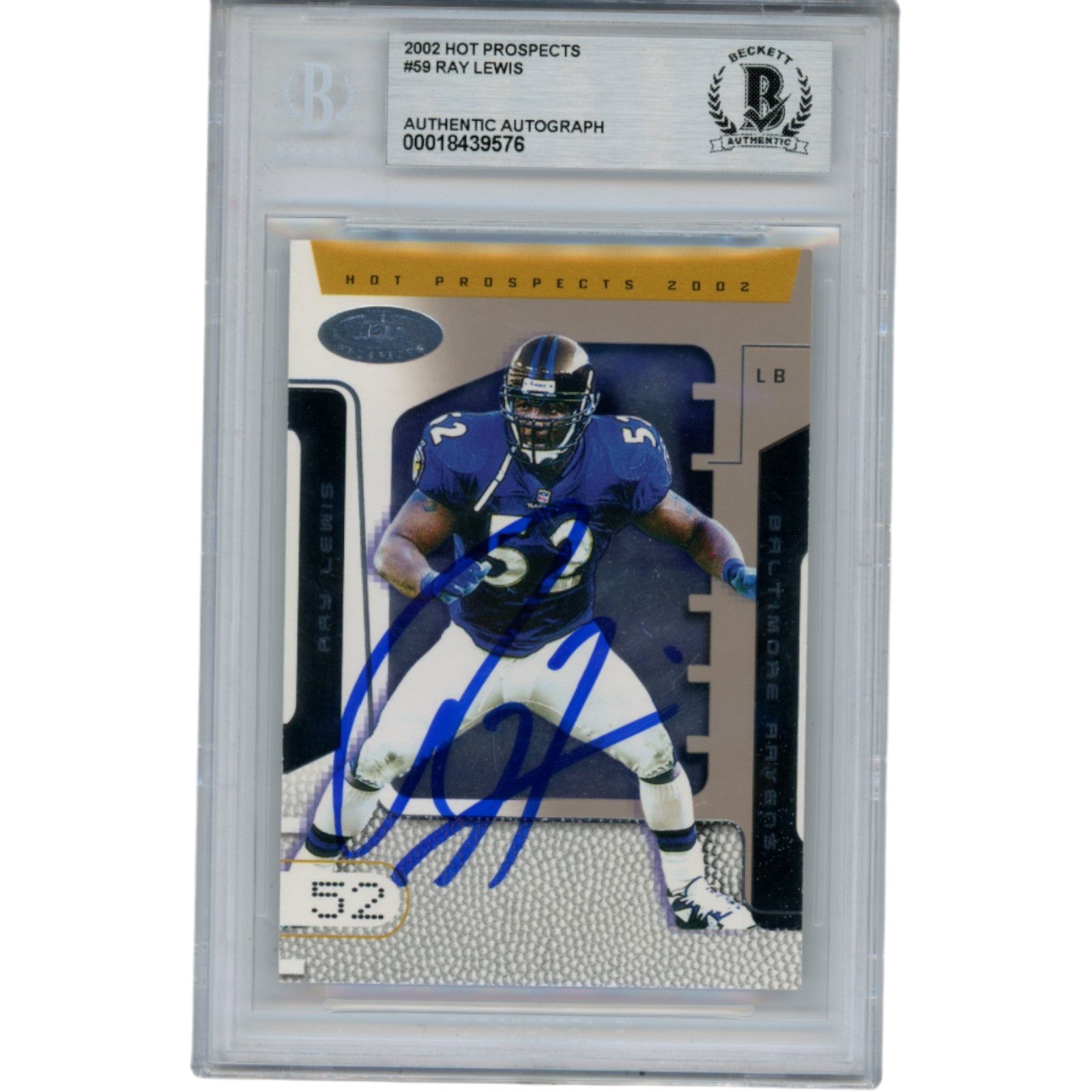 Ray Lewis 2002 Fleer Hot Prospects #59 Trading Signed Card-Powers Sports Memorabilia