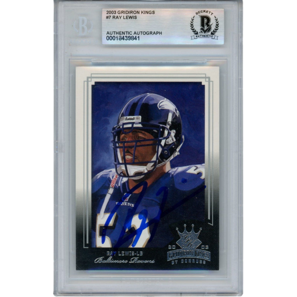 Ray Lewis Signed 2003 Donruss GridIron Kings #7 Trading Card – Beckett Authenticated-Powers Sports Memorabilia