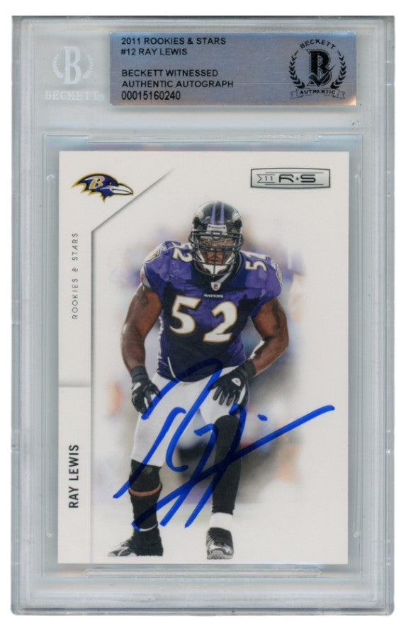 Ray Lewis Baltimore Ravens Signed Card - 2011 Rookies Stars #12 Beckett Beckett-Powers Sports Memorabilia
