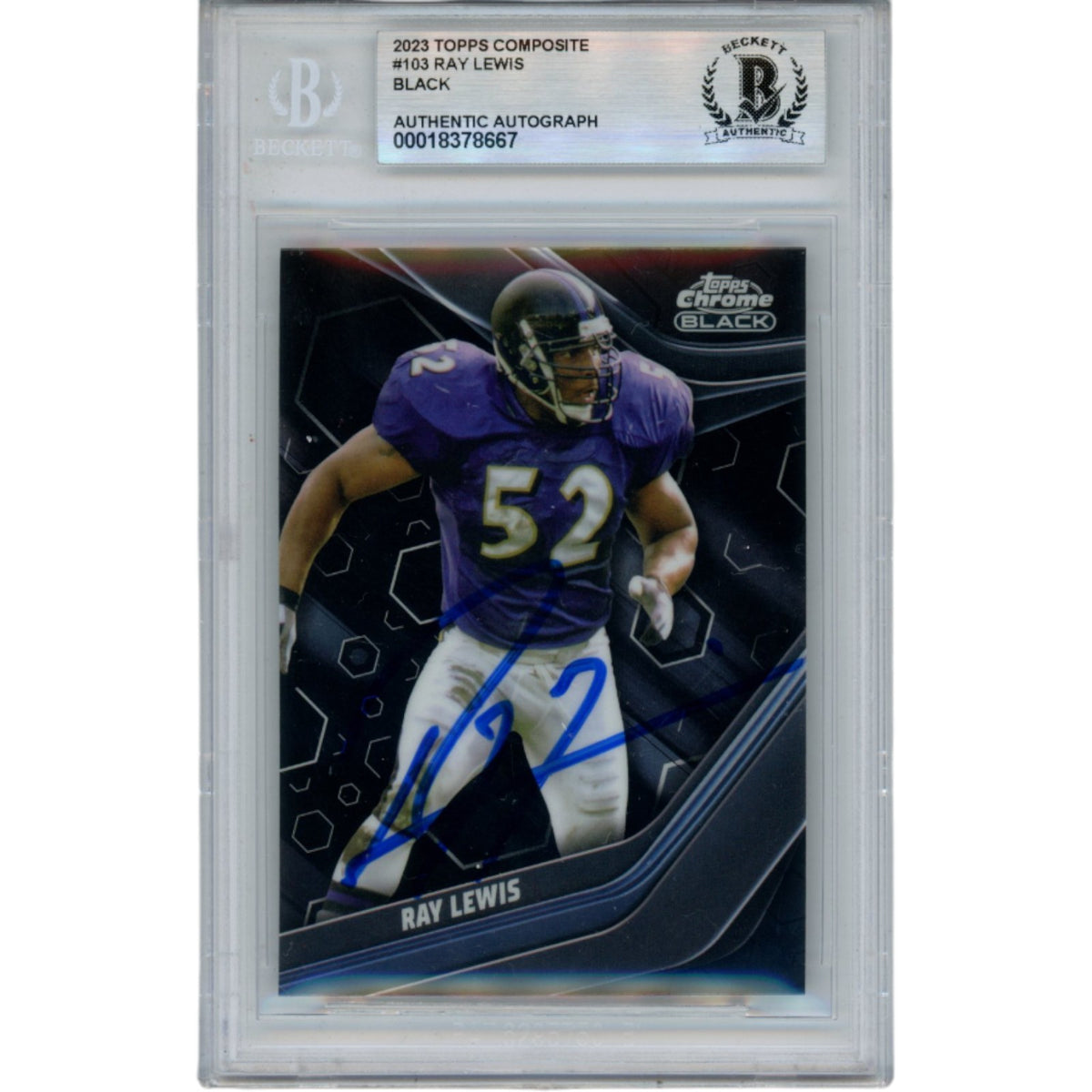 Ray Lewis Baltimore Ravens Signed Card - 2023 Topps Composite #103 Beckett Beckett-Powers Sports Memorabilia