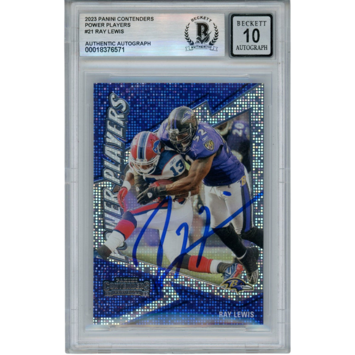Ray Lewis Baltimore Ravens Signed Card - 2023 Contenders Power Play #21 Beckett Beckett-Powers Sports Memorabilia