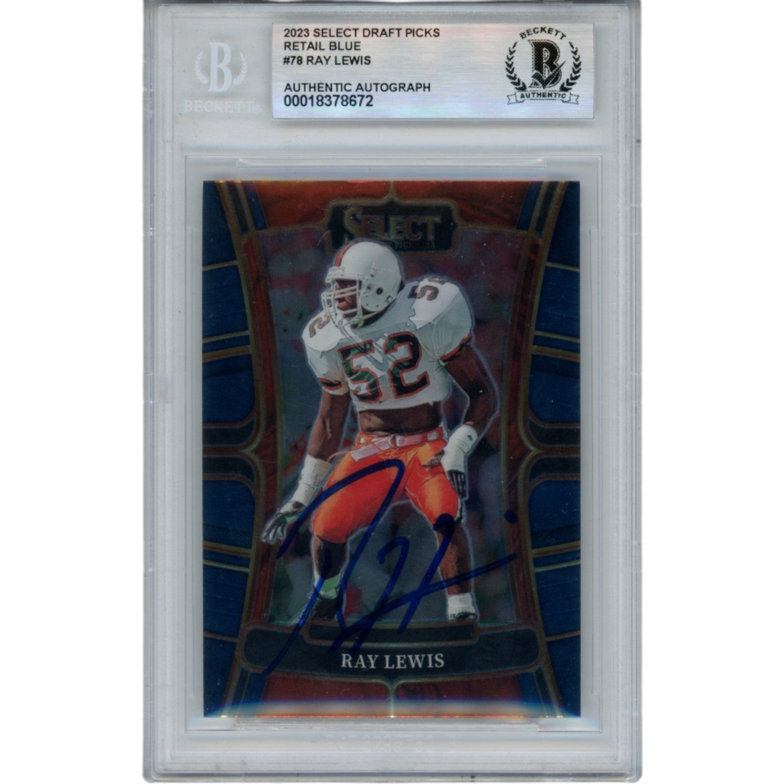 Ray Lewis 2023 Select #78 Trading Signed Card-Powers Sports Memorabilia