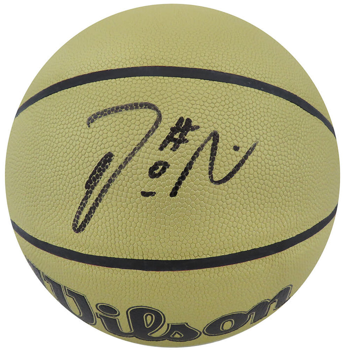 Damian Lillard Autographed Wilson Gold NBA Basketball-Powers Sports Memorabilia
