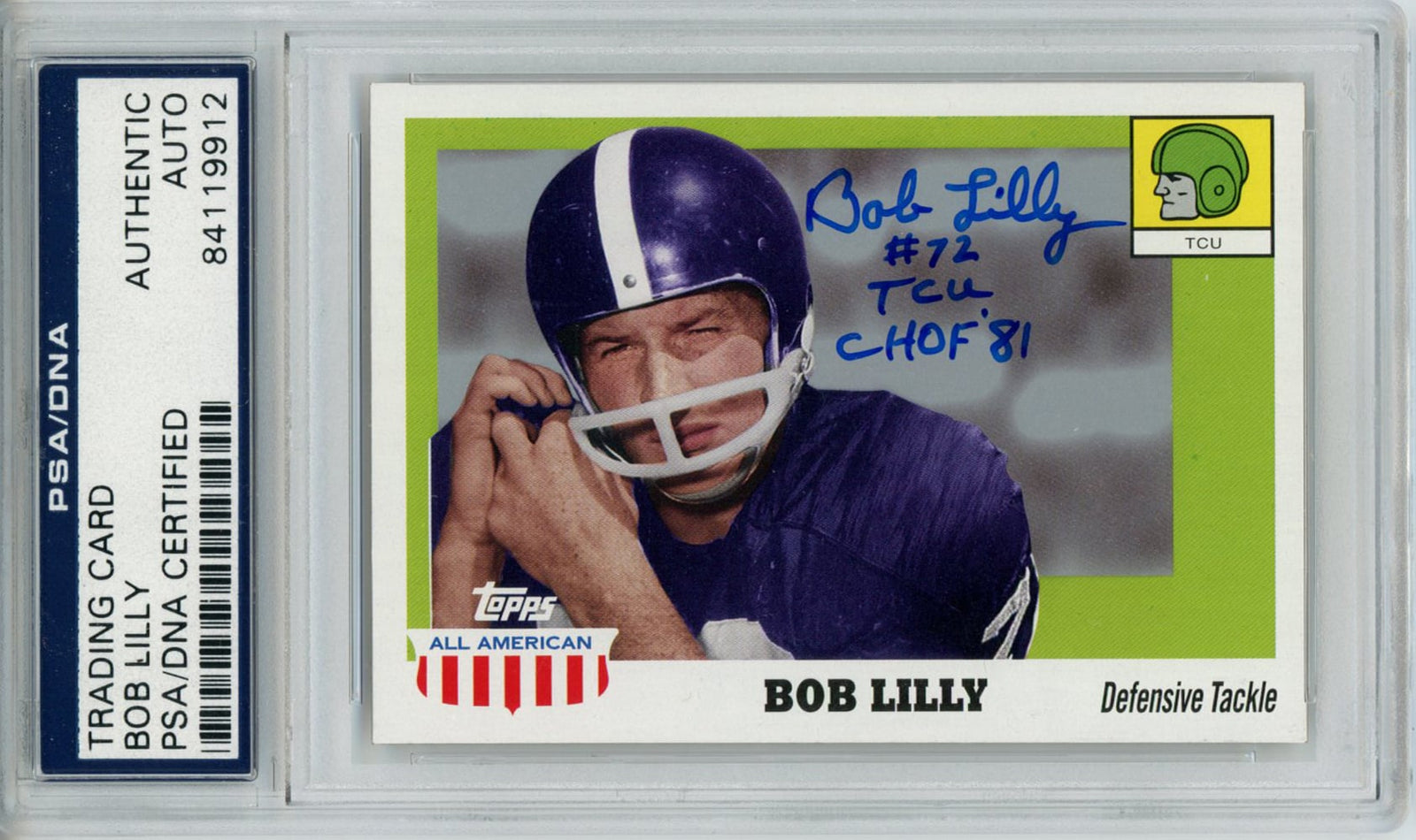 Bob Lilly 2005 Topps All American Trading Signed Card-Powers Sports Memorabilia