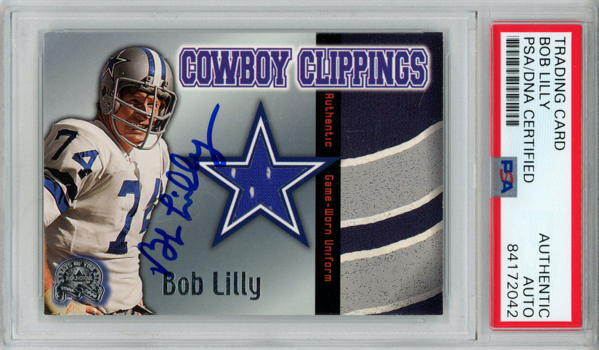 Bob Lilly Dallas Cowboys Signed Card - 2000 Fleer Skybox Patch PSA Slab PSA-Powers Sports Memorabilia