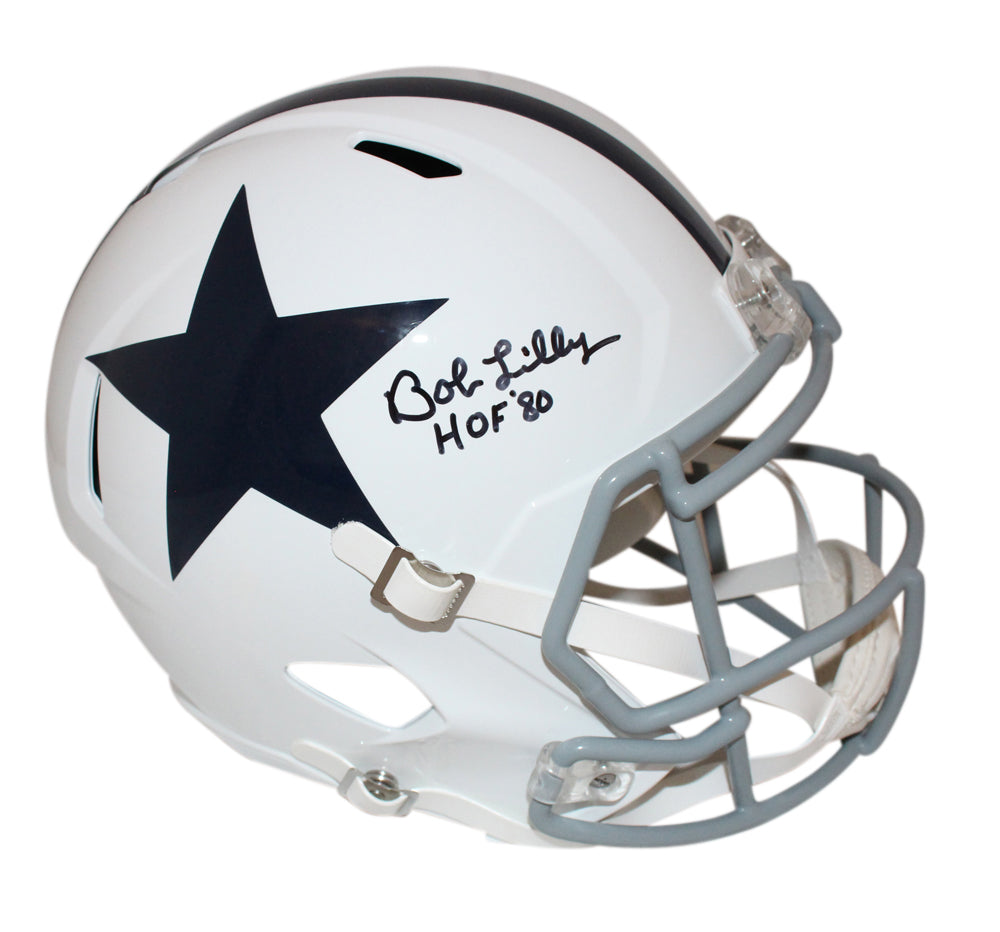 Bob Lilly Signed Dallas Cowboys Full-Size '60-'63 speed Helmet /HOF – Beckett Authenticated-Powers Sports Memorabilia