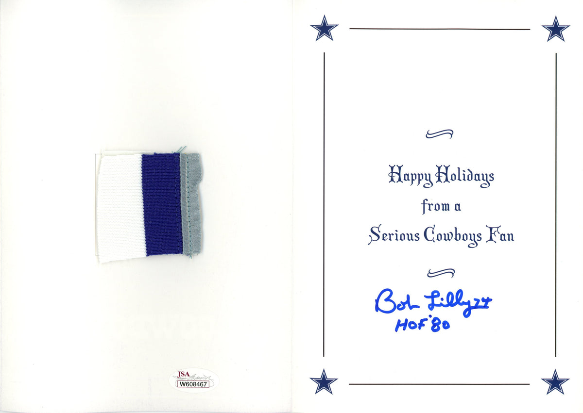 Bob Lilly Dallas Cowboys Signed Mini Helmet - Christmas JSA JSA-Powers Sports Memorabilia