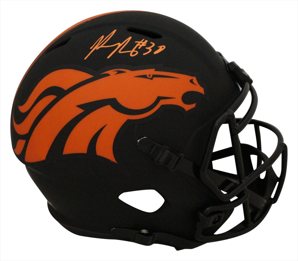 Phillip Lindsay Signed Denver Broncos Full-Size Eclipse Speed Helmet – Beckett Authenticated-Powers Sports Memorabilia