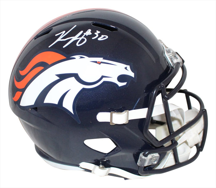 Phillip Lindsay Signed Denver Broncos Full-Size Speed Helmet – Beckett Authenticated-Powers Sports Memorabilia