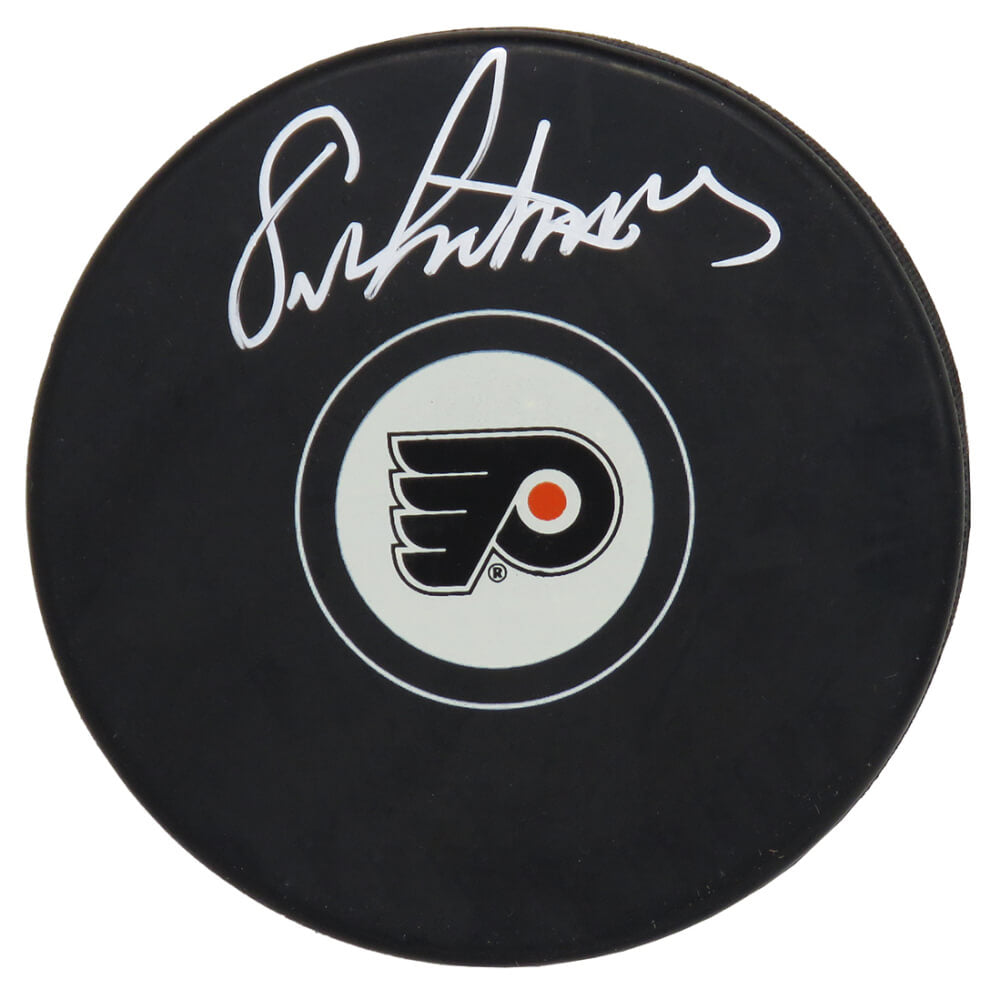 Eric Lindros Autographed Philadelphia Flyers Logo Hockey Puck-Powers Sports Memorabilia