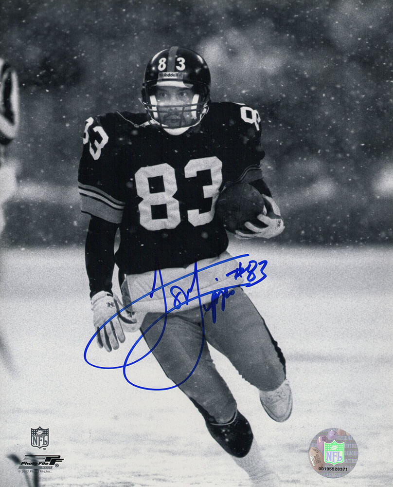 Louis Lipps Autographed Pittsburgh Steelers B&W Black Jersey Action 8x10 Photo-Powers Sports Memorabilia