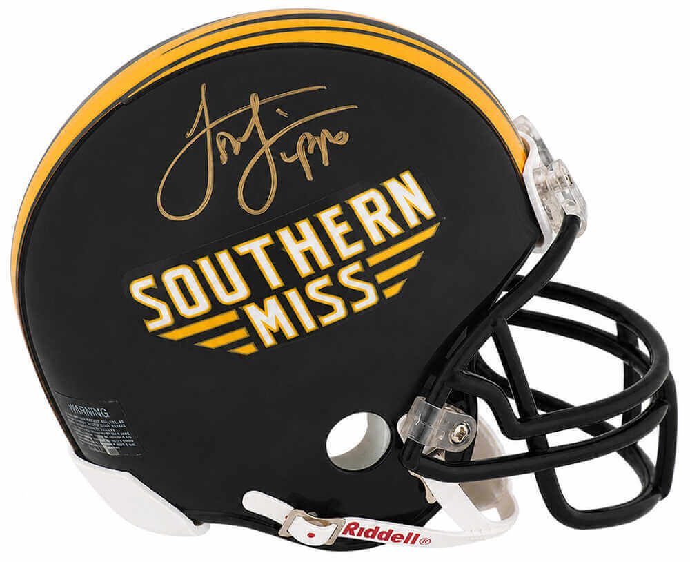 Louis Lipps Autographed Southern Mississippi Throwback Riddell (VSR4) Mini Helmet-Powers Sports Memorabilia