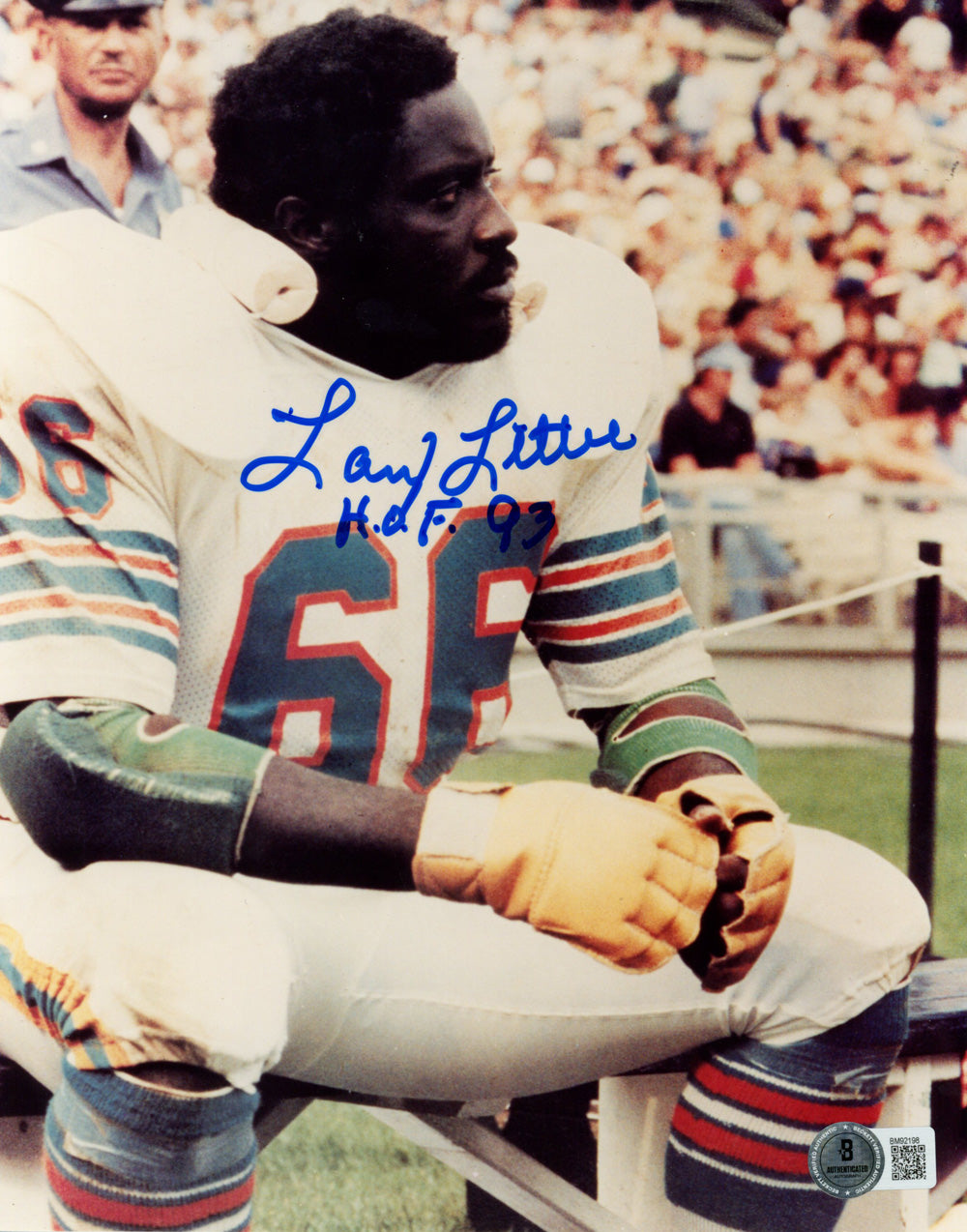 Larry Little Miami Dolphins Signed 8x10 Photo - HOF Beckett Beckett - 47789-Powers Sports Memorabilia