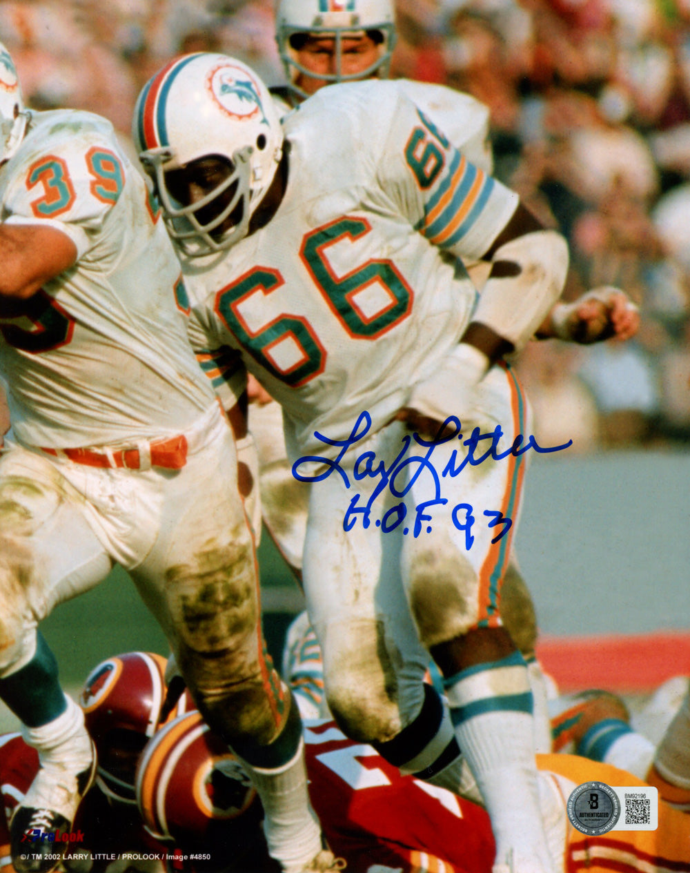 Larry Little Miami Dolphins Signed 8x10 Photo - HOF Beckett Beckett - 47787-Powers Sports Memorabilia