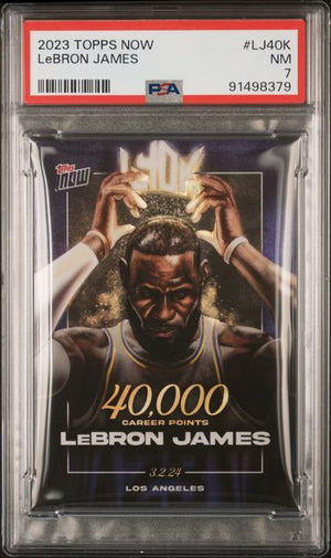 LeBron James 2023 Topps Now 40000 Career Points Card #LJ40K Graded PSA 7-Powers Sports Memorabilia