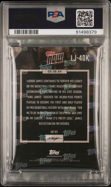 LeBron James 2023 Topps Now 40000 Career Points Card #LJ40K Graded PSA 7-Powers Sports Memorabilia