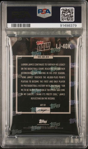 LeBron James 2023 Topps Now 40000 Career Points Card #LJ40K Graded PSA 7-Powers Sports Memorabilia
