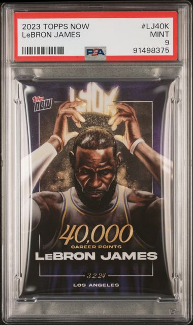 LeBron James 2023 Topps Now 40000 Career Points Card #LJ40K Graded PSA 9-Powers Sports Memorabilia