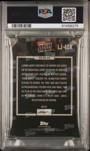 LeBron James 2023 Topps Now 40000 Career Points Card #LJ40K Graded PSA 9-Powers Sports Memorabilia